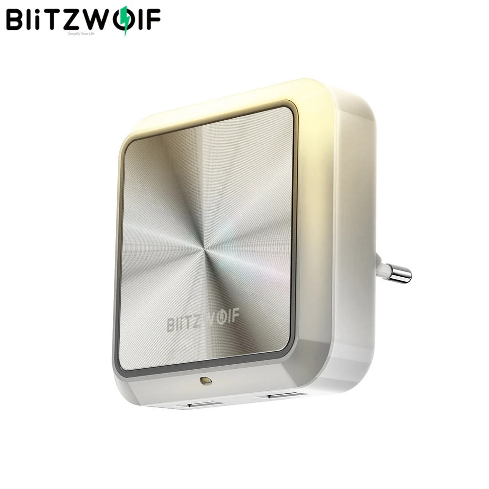 BlitzWolf BW-LT14 DC 5V 2.4A Смарт домашняя вилка зарядного устройства в смарт-светильник Сенсор светодиодный Ночной светильник с двойной зарядка через usb разъем ЕС розетка