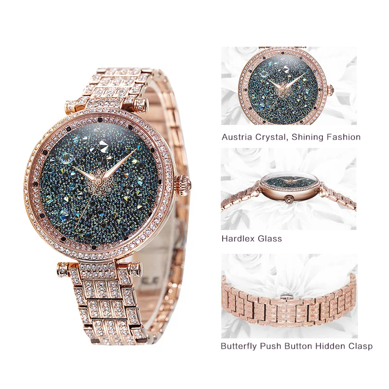 Hot Sell Quartz Watches Luxury PB Brand Women Watch Glitter Shiny Crystal Diamond Rose Gold Ladies Wristwatch Water Proof HL639 Hot Sell Quartz Watches Luxury PB Brand Women Watch Glitter Shiny Crystal Diamond Rose Gold Ladies Wristwatch Water Proof HL639