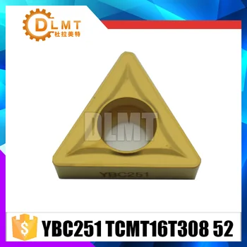 

10PCS/SET YBC251 TCMT16T308 52 Turning tip for Steel Cemented Carbide Turning Insert tool
