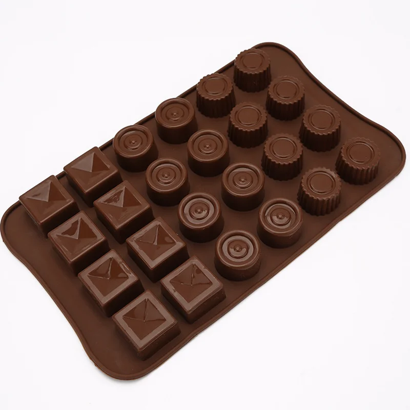 Mini 24 Holes Chocolate Molds Handmade Solid Grids Chocolate Baking