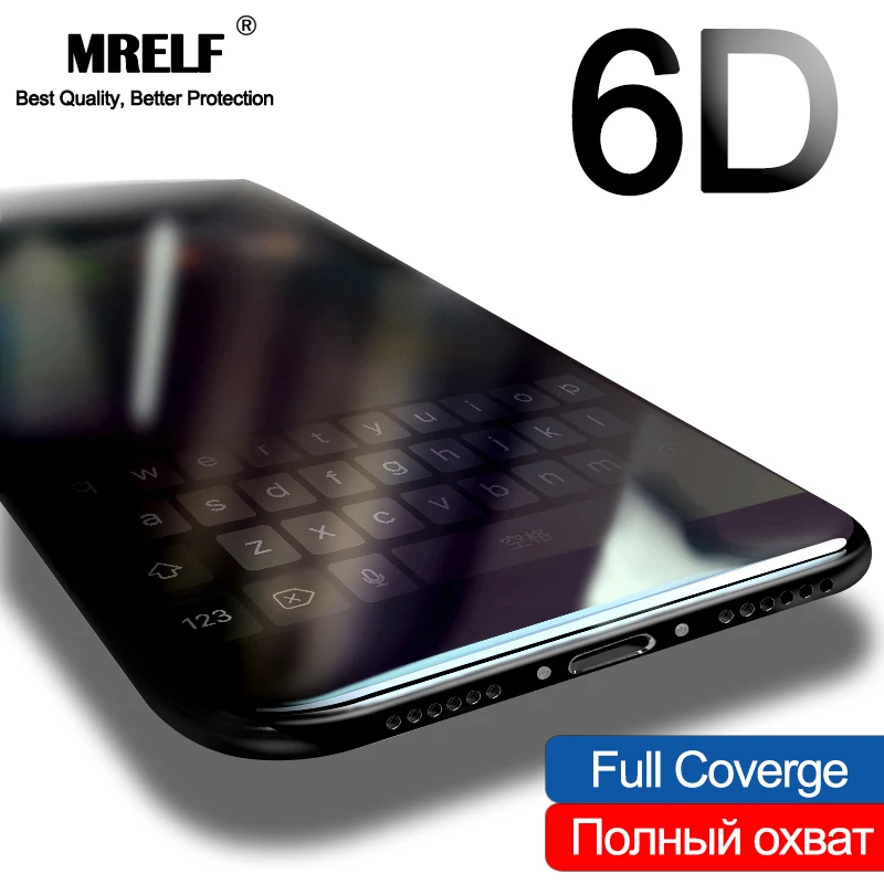 MRELF 6D на стекло для iPhone 7 Защита экрана 8 Plus Защитное стекло для iPhone X 6 6s 7 Plus Xr Xs Max закаленное стекло