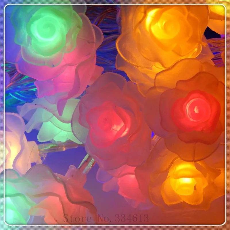 Светодиодный гирлянда в форме розы на батарейках, 4 м 40 светодиодный Сказочный светильник в цветочек для свадьбы, Дня Святого Валентина
