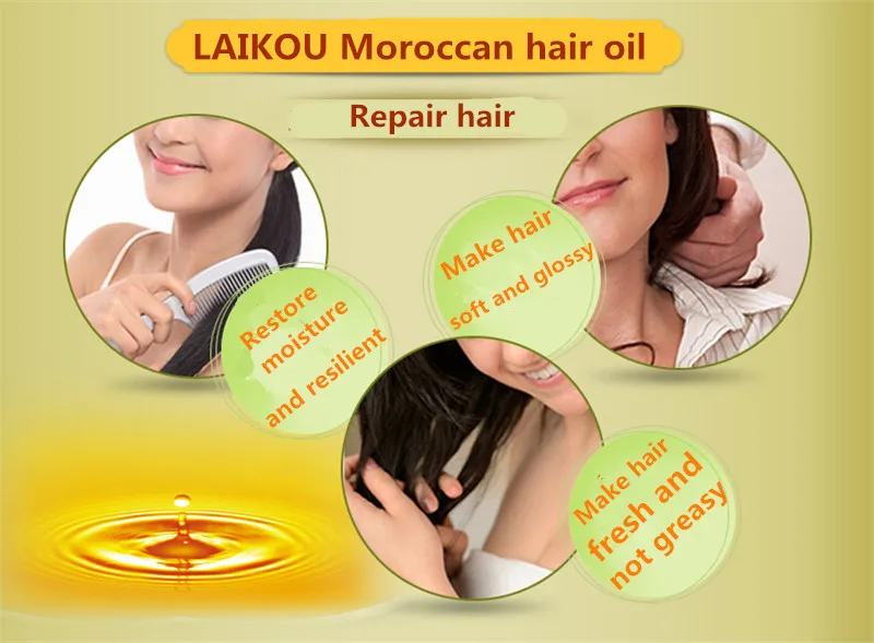 LAIKOU 60 мл Monaco Pure Argan Oil Уход за волосами и кожей головы Увлажняющий Уход За Волосами Эфирные масла увеличение блеска ремонт волос