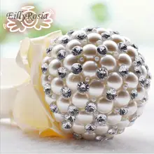 5 цветов Элегантный полный жемчуг свадебный цветок Мини Свадебные букеты букет из страз невесты Свадебный букет mariage