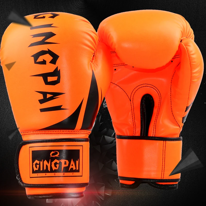 

2016 NEW PU leather 10 12 14 oz adult male boxing fighting boxing gloves luvas de boxe muay thai