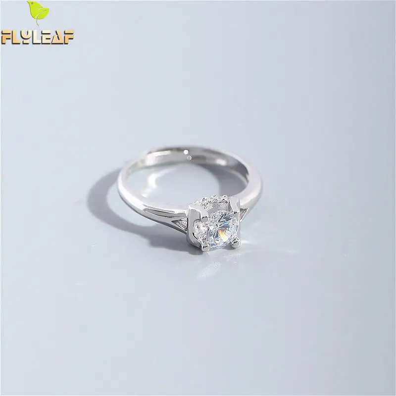 

Flyleaf Luxury Designer Cubic Zirconia Ring Real 925 Sterling Silver Rings For Women Fine Jewelry Wedding Party High Quality