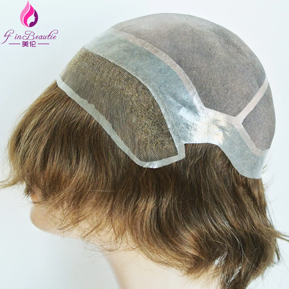 Customized Men's Lace Wig With Swiss lace Front, Fine Mono Center Full