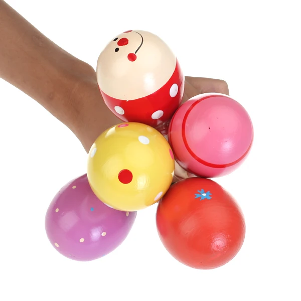 Colorful Wooden Maraca Egg Rattles Baby Toddler Shaker Toy Kid Musical Instrument Party Favor Kids Great Birthday Gift