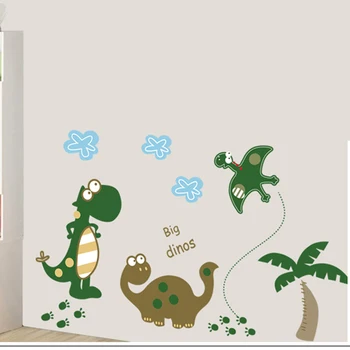 

Cute Dinosaurs Wall Stickers Home Decoration DIY Cartoon Living Room Animals Home Decor Print Decals Mural Art Poster