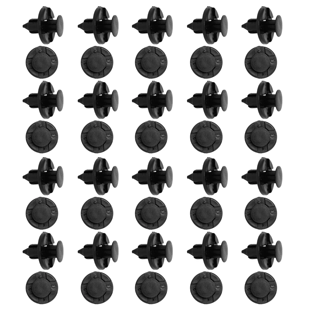 20pcs Black New Nylon 8mm Hole Rivet Fastener Bumper Mud Flaps Push Clips for   Car
