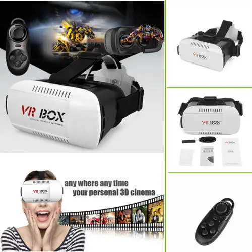 3D VR Box Virtual Reality Glasses Cardboard Movie Game for Samsung IOS