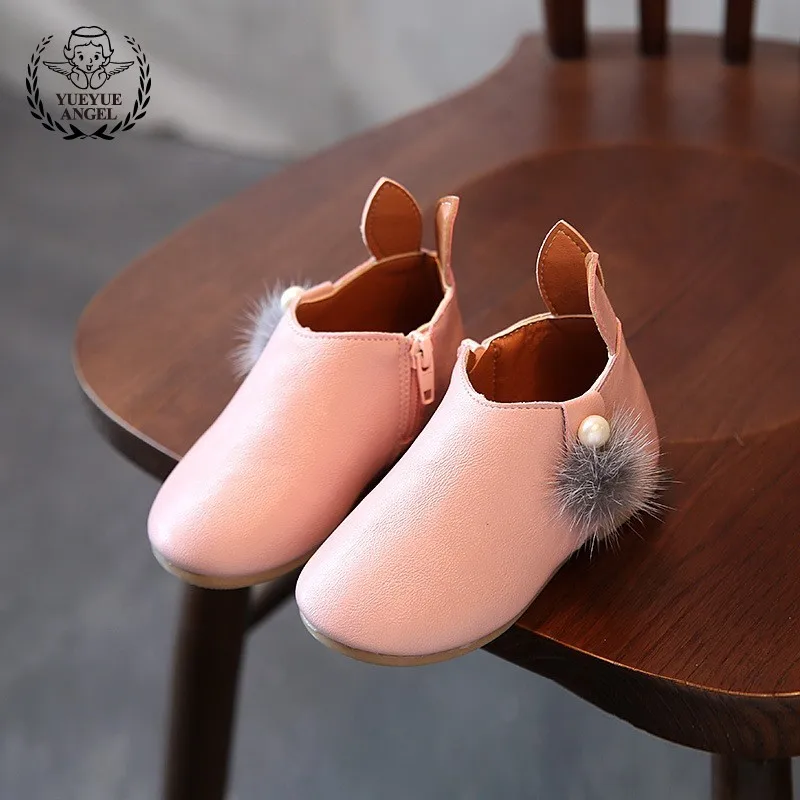 Осень-зима девочек кожаные ботинки Симпатичные Детская обувь От 2 до 9 лет боковой молнии нескользящая обувь для девочек вечерние принцесса