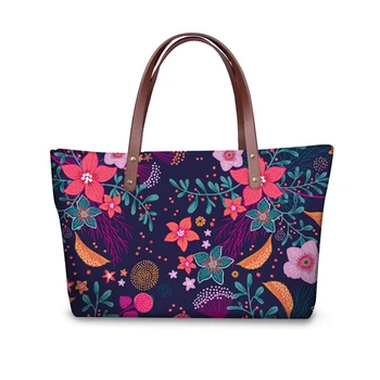 

Customized Vintage Western Flowers Pattern Women Top-handle Bags Bolsos Mujer Shoulder Bag Women Casual Tote Ladies Handbags
