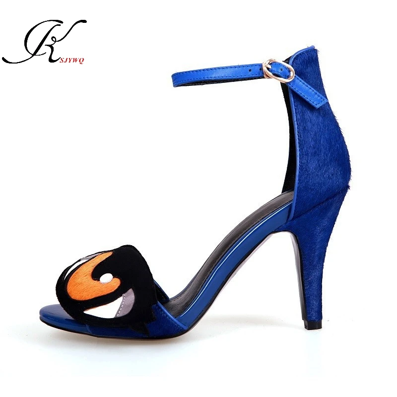 

New Novelty Pumps For Women Sandals on Platform Small size High Heel Shoes Horsehair Big Eye Shoes Exclusive sale Online Store