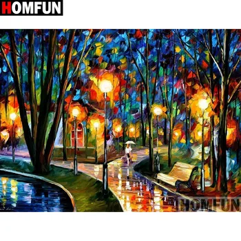 

HOMFUN Full Square/Round Drill 5D DIY Diamond Painting "Oil painting road" Embroidery Cross Stitch 5D Home Decor A15896