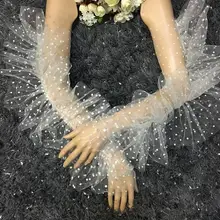 Женские Элегантные сетчатые перчатки белого цвета в горошек Женская Весенняя летняя Солнцезащитная кружевная перчатка R1557