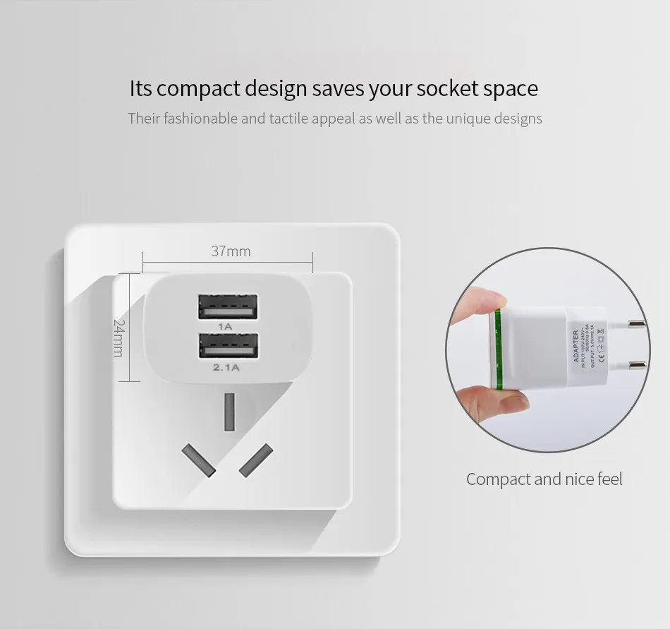 Хорошая штепсельная вилка европейского стандарта, 5 В, 2 А, 2 usb порта, для быстрой зарядки телефона, настенный адаптер питания, светодиодный светильник, кабель зарядного устройства для samsung A20, A30, A50, A70, A80