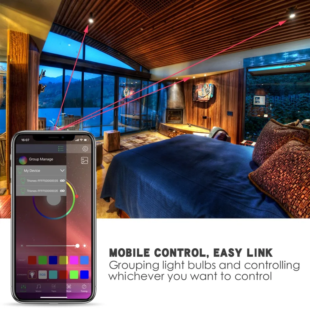  E27 RGBW Bluetooth 4.0 LED Light 15W APP Smart Voice Music Control Light Multi-Color LED Bulb Famil - 33003958927