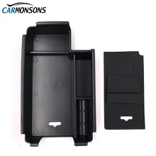 Carmonsons Central Armrest Storage Box Container Holder Tray for Audi A4 B9 S5 A5 2017 Accessories Car Organizer Car Styling