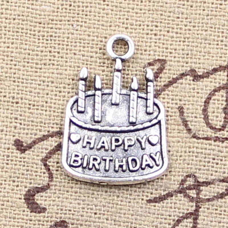 10pcs Charms Birthday Cake 18x15mm Antique Making Pendant fit,Vintage ...