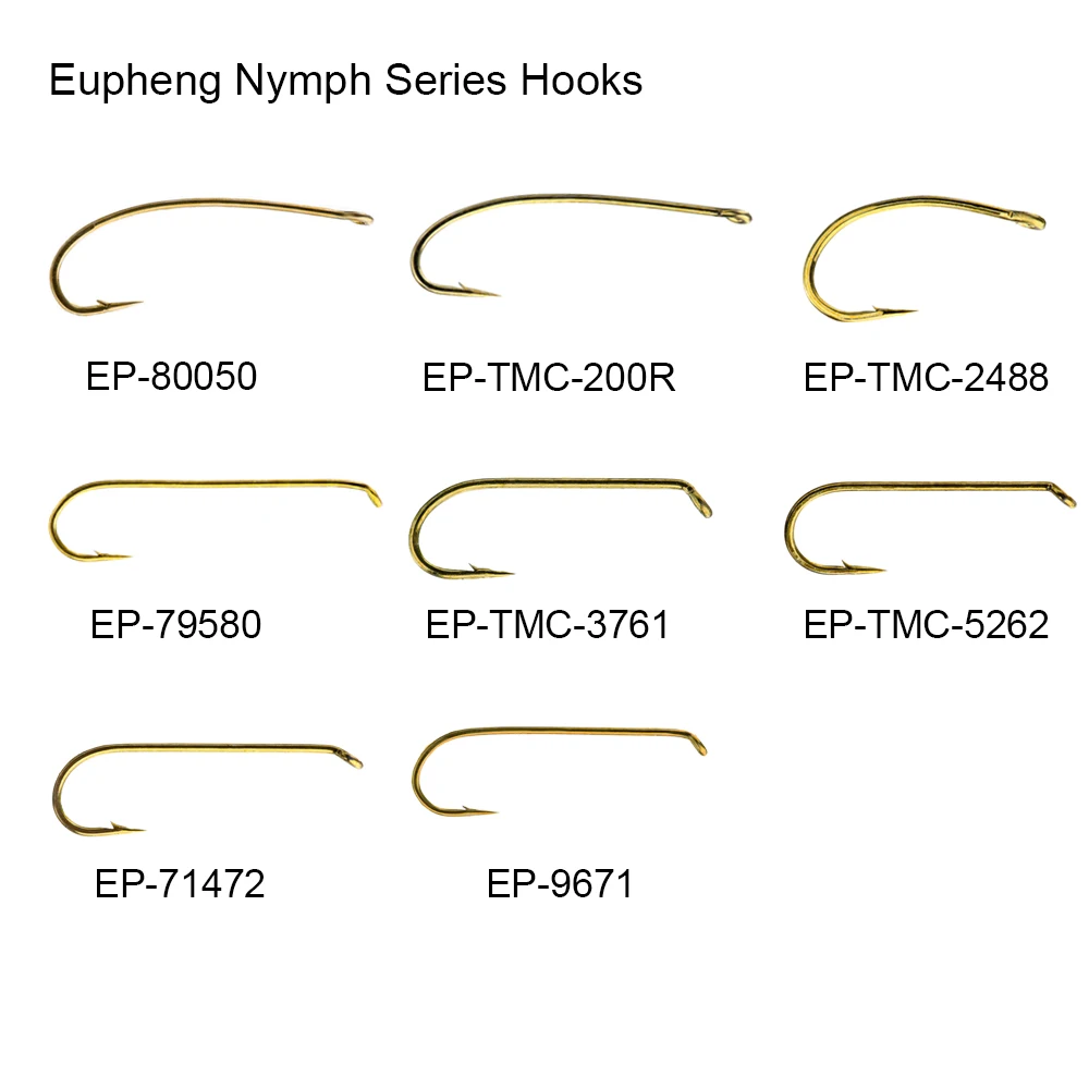 Eupheng 100 шт. Nymph сухой стример мокрого рыболовного крючка мокрого рыболовного крючок под стример кованые бронзовые Крючки для ловли нахлыстом