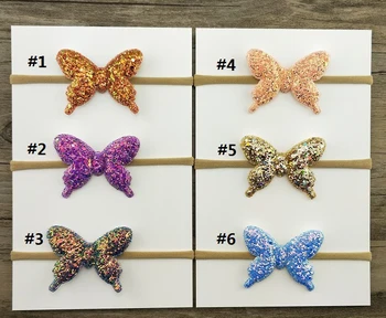 

60pc/lot Glitter Hair Bow with Nylon Headband for Kids Girls Hair Accessories,Photography Prop Shower Gift