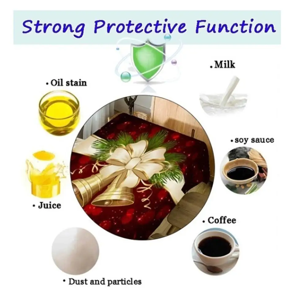 Рождественский колокольчик 3D Печатный узор прямоугольные скатерти для пикника пылезащитный стол покрытие чайная машина ткань прикроватный коврик в шкафчик