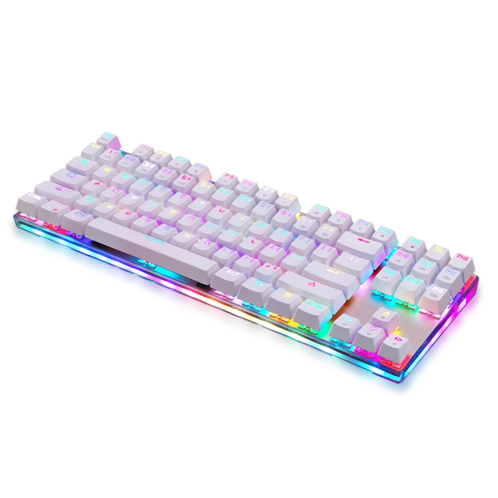  Motospeed K87S NKRO Mechanical Gaming&Typing Keyboard with RGB Backlight white Blue&Red Switch With
