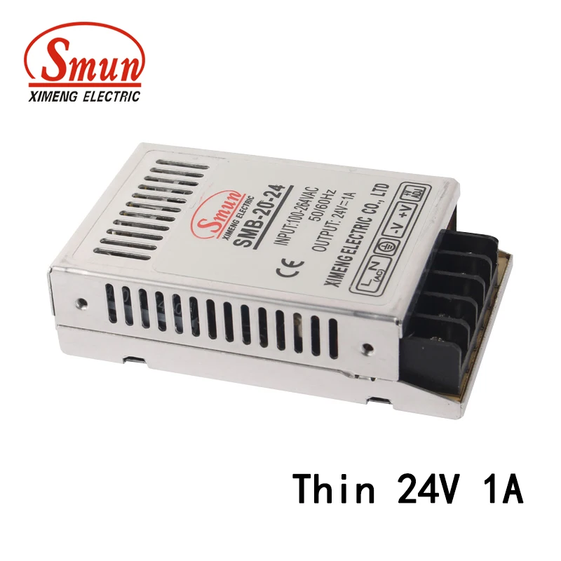 

SMUN SMB-20-24 20W 24VDC Output Switching Power Supply Universal AC Input Small Volume Thin Power Supply