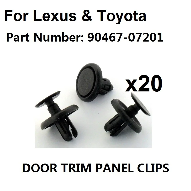 20x Plastic Engine Bay Cover Shield Fastener Clip 7mm Hole for Lexus Toyota New