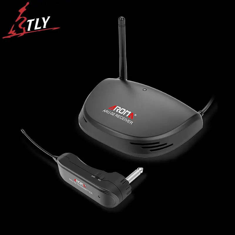 

NEW AROMA Wireless Audio Transmitter With 6.35mm Audio Plug for Electric Acoustic Guitar Built-in Rechargeable Li-Battery