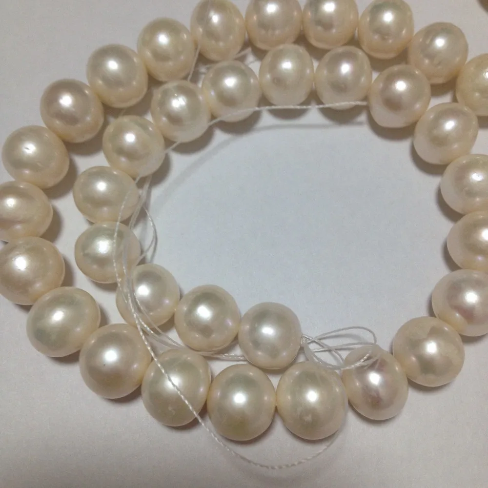 

shitou 00493 12-14mm White Near Round Genuine Freshwater Pearl Loose Bead