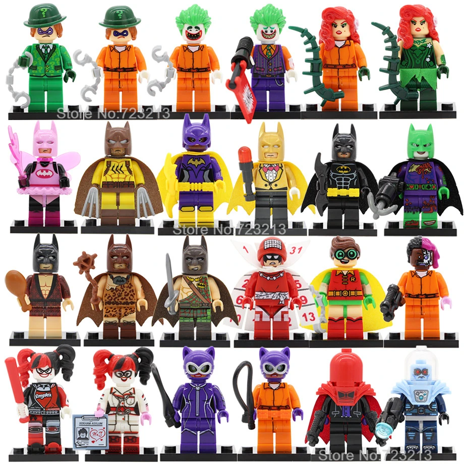 

Single Sale DC Fairy Batman Joker Catman Figure Poison Ivy Robin Mr Freeze Calendar Man Harley Quinn Building Blocks Models Toys
