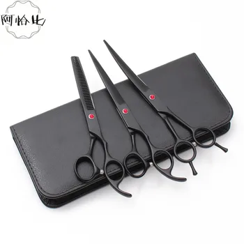 

7.0" 19.5cm AQIABI Stainless U3Pcs Clippers for Cats Grooming-for-dog Cutting Shears Thinning Scissors Pets Shears Add Bag A3102