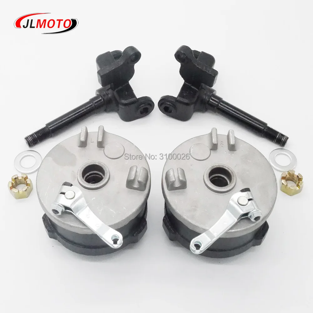 1Pair/2pcs Steering Strut Knuckle Spindle With Drum Brake Wheel Hub Fit