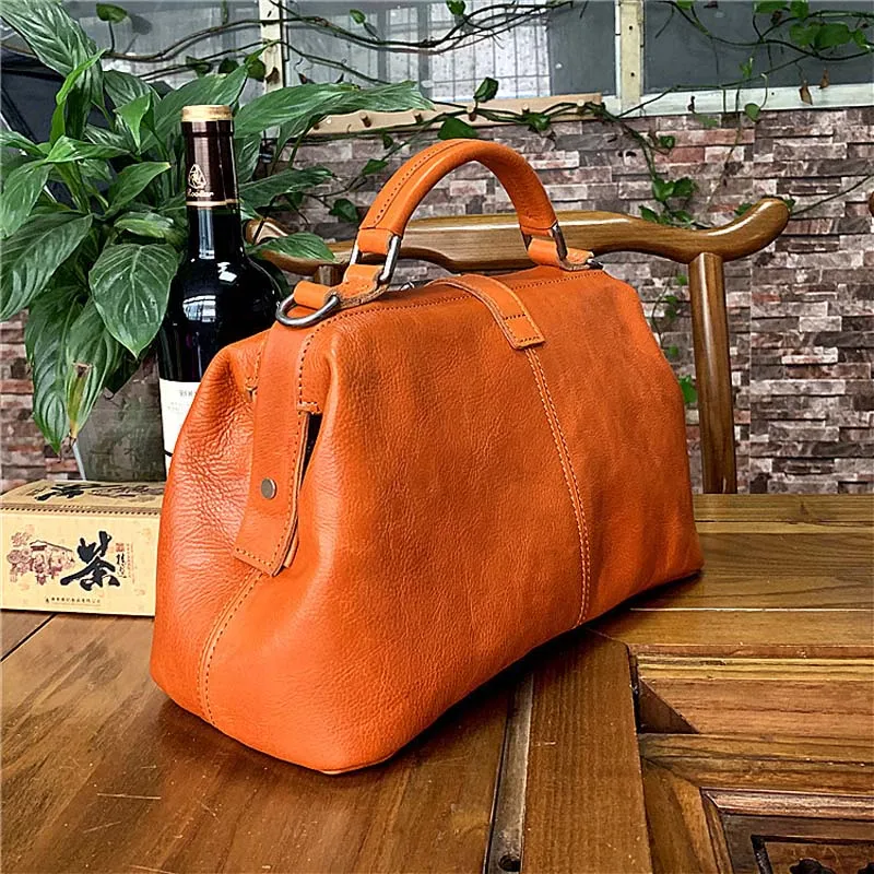  AETOO Tree cream retro handbags Hand-brushed leather female models shoulder slung portable doctor b