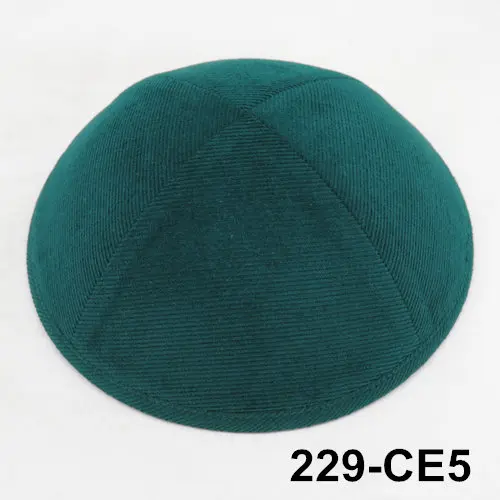 Kippot кипа головные уборы Skullies вельветовые Yarmulke 19cmBeanies еврейская шляпа-Кепка с черепом - Цвет: 229CE5