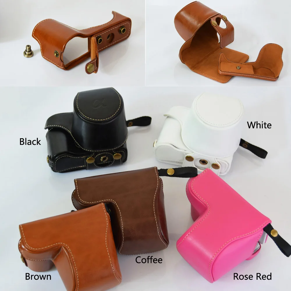 Prix pour PU Camera Case En Cuir Pour Sony Alpha A6000 A6300 16-50mm Objectif Rétro Vintage Sac Avec Batterie Cas D'ouverture Prix pour PU Camera Case En Cuir Pour Sony Alpha A6000 A6300 16-50mm Objectif Rétro Vintage Sac Avec Batterie Cas D'ouverture