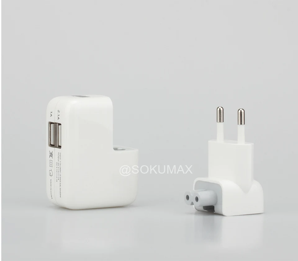 SOKUMAX евро два порта двойной USB адаптер питания зарядное устройство для iPhone 5S 6S 7 8 X iPad Air Mini samsung мобильный телефон планшет