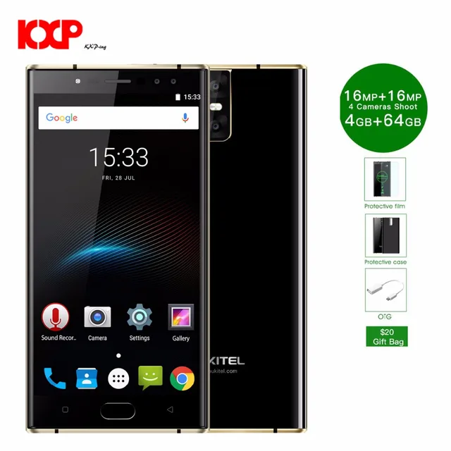Special Offers OUKITEL K3 4G Phablet 5.5 inch Android 7.0 MTK6750T Octa Core 1.5GHz 4GB RAM 64GB ROM 6000mAh Battery Four Cameras Fingerprint 