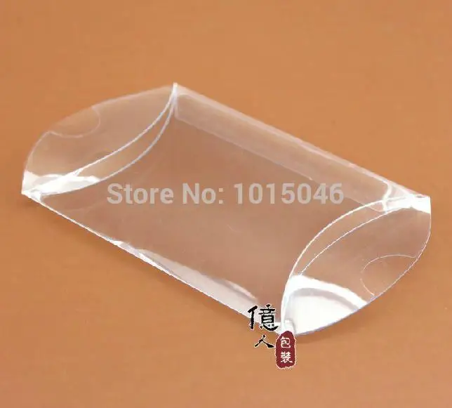 Free Shipping 50x Clear Pvc Pillow Shape Candy Boxes Wedding Favor Box
