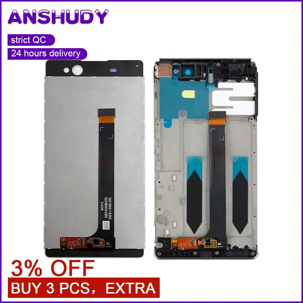 

For Sony Xperia C6 LCD Display Frame Touch Screen Digitizer Assembly For Sony XA Ultra LCD Display F3211 F3212 F3215 F3216 F3213