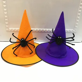 

New Women Lady Spider Witch Hat Lace Rose Flower Witch Hat Cosplay Performance Props Party Hats Halloween Party Supplies