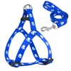 Nylon Dog Harness and Leash Set Adjustable Paw Print Dog Harness Walking Leash Strap for Small Medium Dogs S/M/L 5