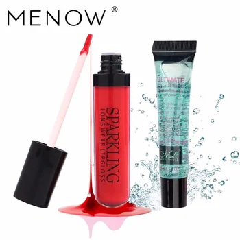 

MENOW Brand Make up set 21Colors Liquid Lip Gloss Waterproof Long wearing & 15 ml lipstick remover drop ship wholesale 5380