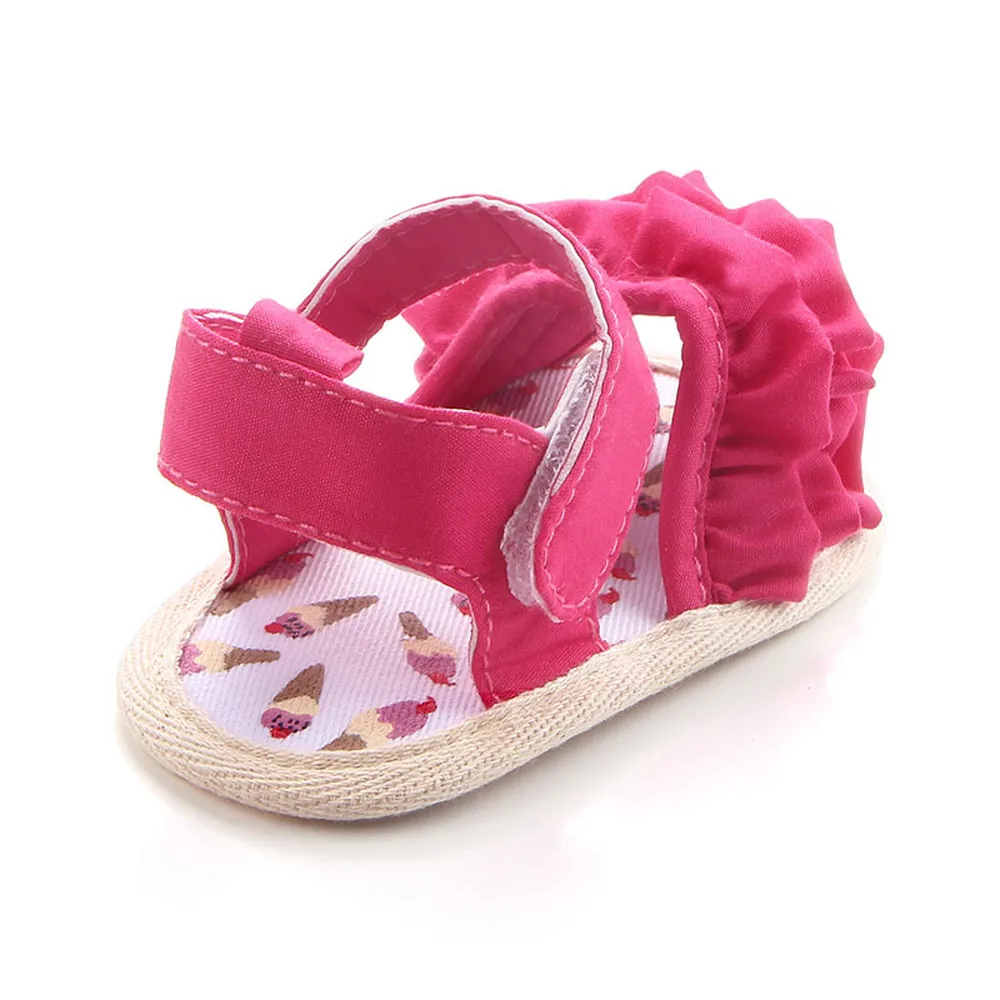 Обувь для маленьких девочек летние цветочные сандалии обувь хлопок ткань нескользящая Мягкая подошва 0-18 м малыш ребенок поп-обувь# YL1