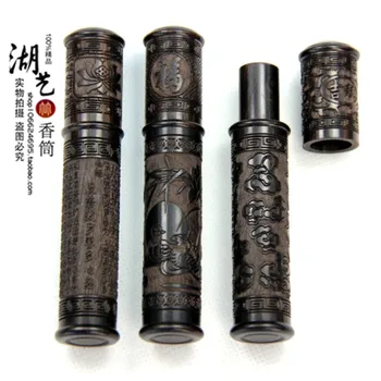 

Ebony carving xiangyun small perfume cylinder toothpicks extinguishers tobacco tube sweet bursa gifts bamboo crafts wholesale