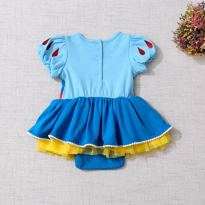 Newborn Baby Romper Cartoon Baby Clothes Mermaid Snow White Baby Girl Romper Jumpsuit 1st Birthday Princess Baby Costume Clothes