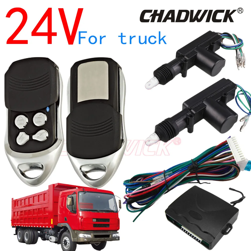 

24V for truck 2 door Central Door Lock locking system Auto Remote control Vehicle Keyless Entry System Universal CHADWICK 8138
