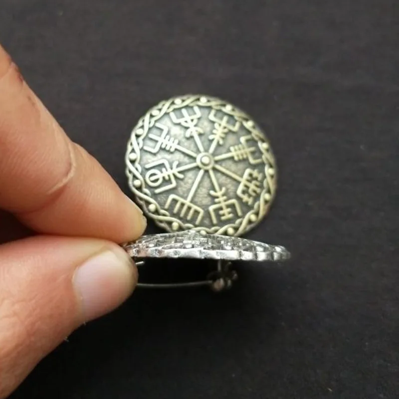 Скандинавский Викинг Vegvisir скандинавский компас руны runic Pin Elder Futhark Badge Wicca Norse брошь древняя мифологическая Asatru Jewe
